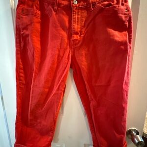 Levi's Red Capris Vibrant Cotton Blend